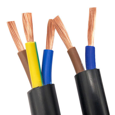 断熱されたPVC 4コア 15mm 25mm 4mm 6mm 柔軟な銅コア 電源ケーブル